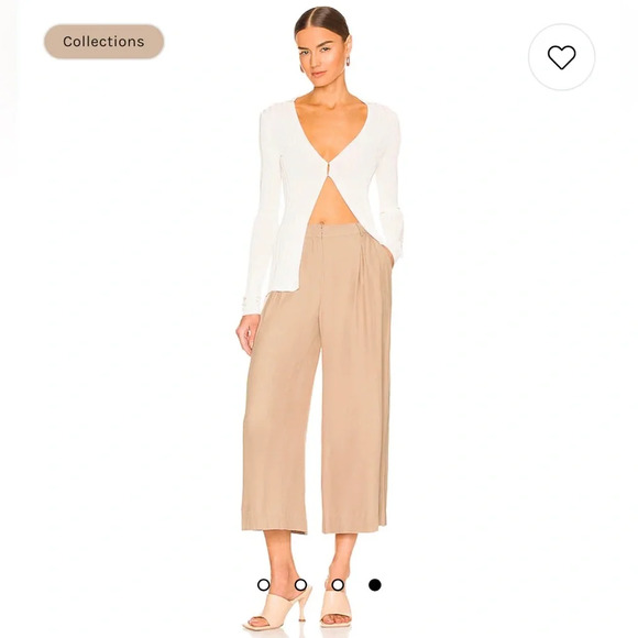 $345 L’Agence Chrisley High-Rise Crepe Wide-Leg Pants in Cappuccino Size 4 - Picture 1 of 13